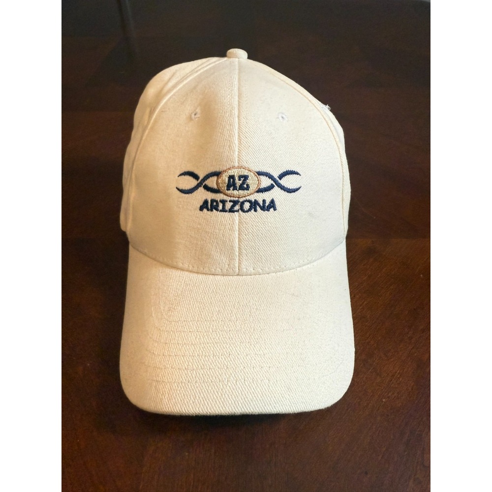Y2K Arizona AZ Embroidered Hat Royal Headwear Flexfit S/M Beige Cap 2000s